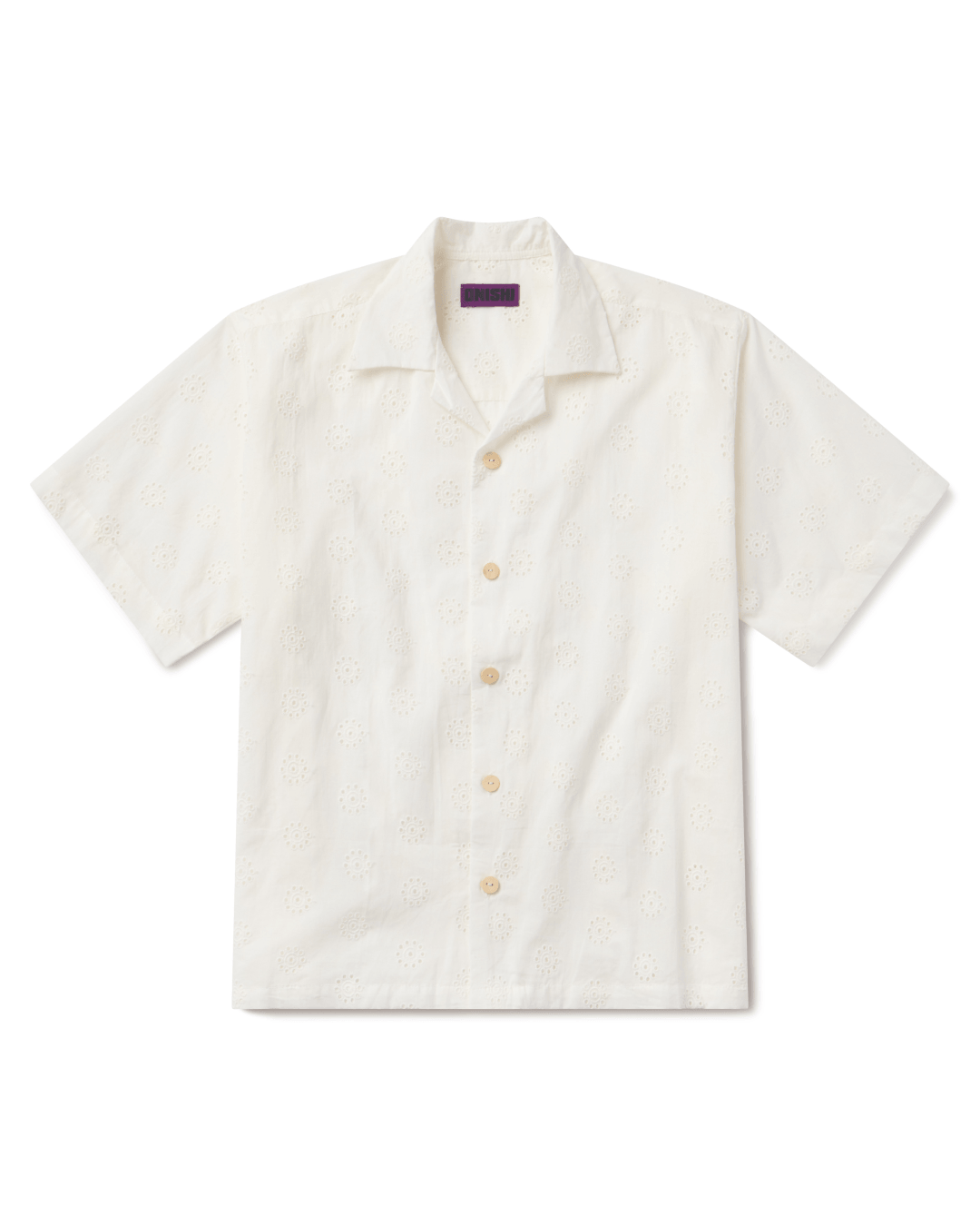 Onishi Poolside Shirt in Natural breathable cotton lace summer shirt